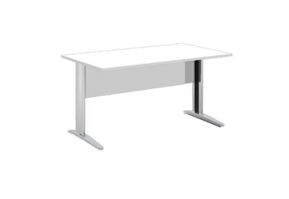 Immagine di Scrivania lineare Easy - 120 x 80 x 72 cm - Bianco/grigio cromato