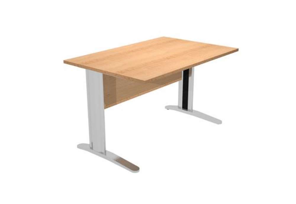 Immagine di Scrivania lineare Easy - 120 x 80 x 72 cm - Faggio/grigio cromato