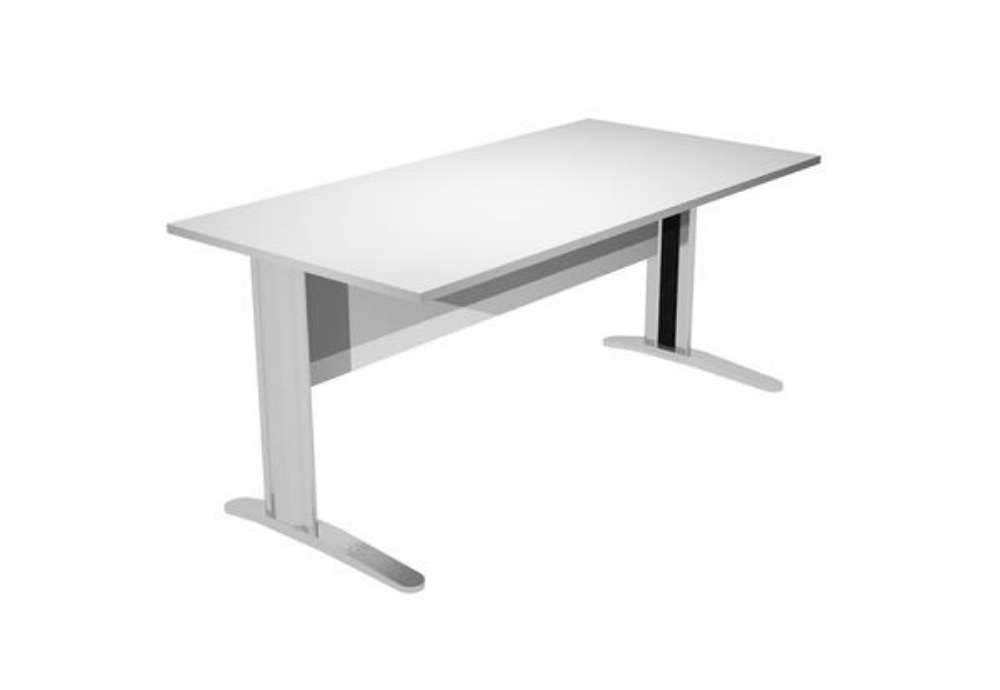 Immagine di Scrivania lineare Easy - 120 x 80 x 72 cm - Grigio/grigio cromato