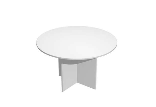 Immagine di Tavolo riunione Easy - 4 posti - diametro 120 cm - altezza 72 cm - bianco