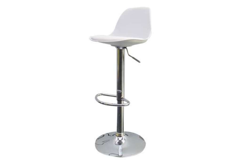 Immagine di Sgabello Bobba - PPL acciaio cromato - 39 x 42 x 83 / 104 cm - bianco - Paperflow