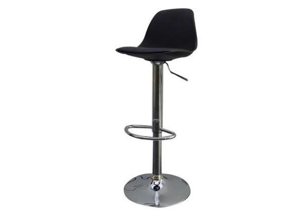 Immagine di Sgabello Bobba - PPLacciaio cromato - 39x42x83/104cm - nero - Paperflow