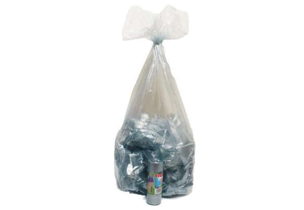 Immagine di Sacchi - 70 x 110 cm - 110 L - 22 micron - MDPE/HDPE - azzurro trasparente - Rolsac - conf. 10 pezzi