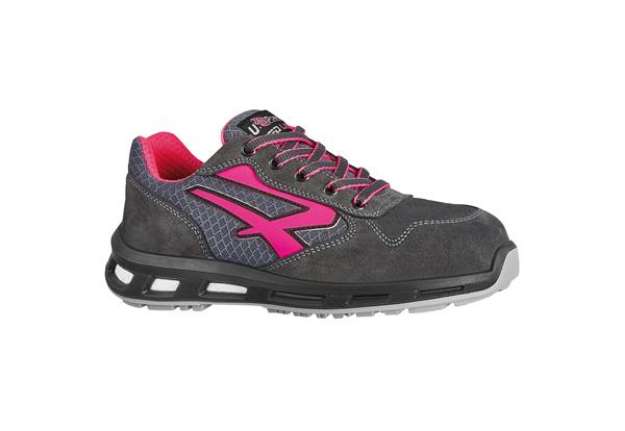 Immagine di Calzatura di sicurezza Verok SP1 SRC - nylon/pelle scamosciata - grigio/rosa - taglia 35 - U-Power