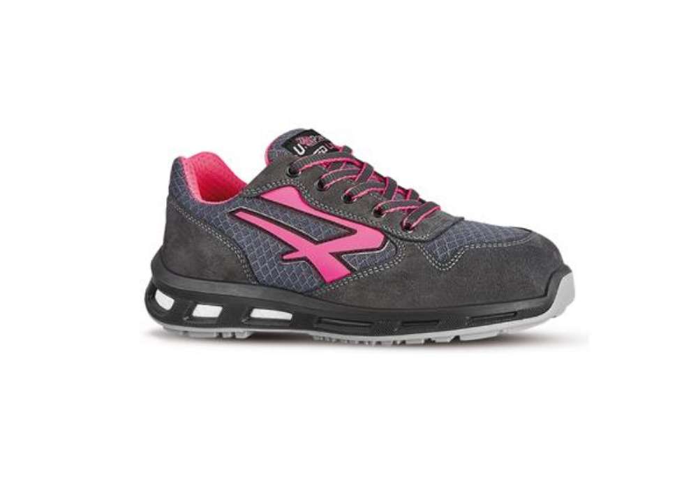 Immagine di Calzatura di sicurezza Verok S1P SRC - nylon/pelle scamosciata - grigio/rosa - taglia 37 - U-Power