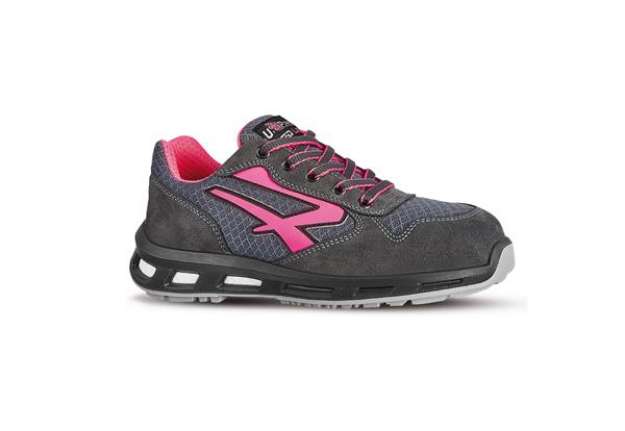Immagine di Calzatura di sicurezza Verok SP1 SRC - nylon/pelle scamosciata - grigio/rosa - taglia 40 - U-Power