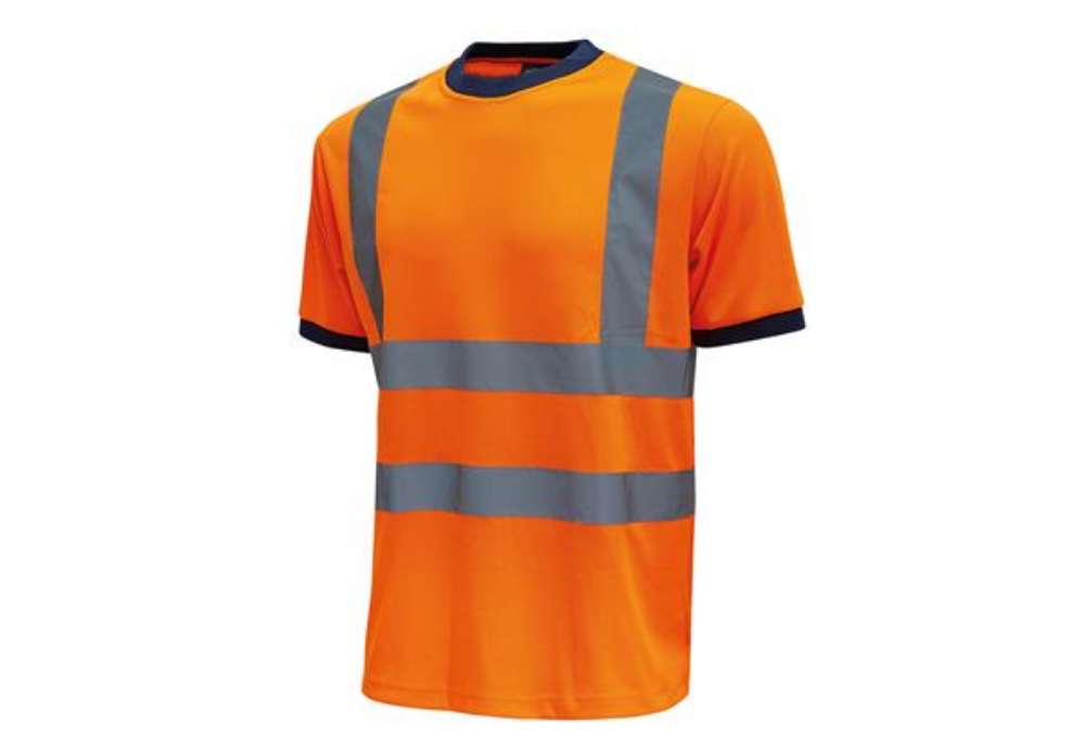 Immagine di T-shirt alta visibilità Glitter - taglia L - arancio fluo - U-Power - conf. 3 pezzi