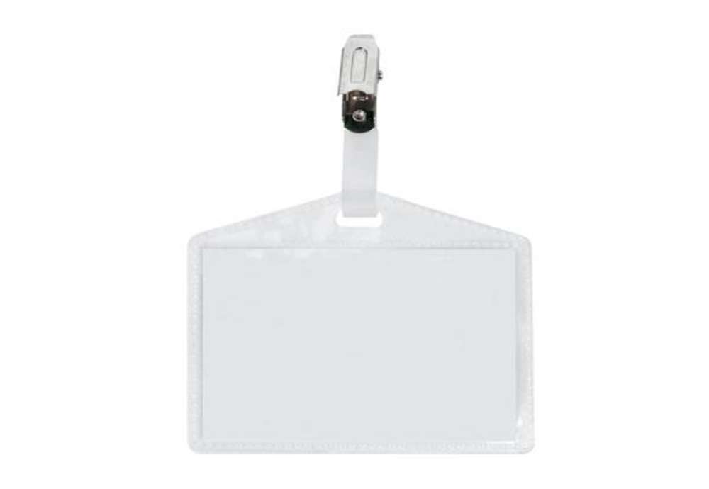 Immagine di Portanome Pass 3P - clip in metallo - senza cartoncino - 9,5 x 6 cm - PP - buccia - Sei Rota - conf.