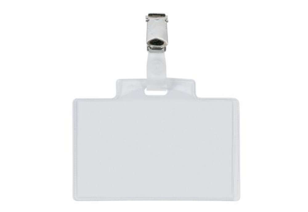 Immagine di Portanome Pass 3E - clip in metallo - 9,5 x 6 cm - PVC - Sei Rota - conf. 10 pezzi
