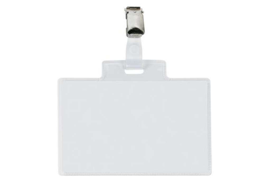 Immagine di Portanome Pass 4E - 11 x 7 cm - metallo - con clip - Sei Rota - conf. 10 pezzi
