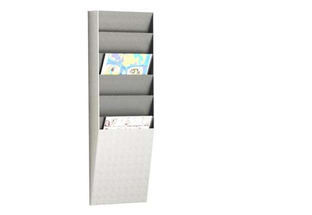 Immagine di Portadepliant wall organizers - a 6 tasche A4 verticali - 23,6 x 8,3 x 71,2 cm - Paperflow