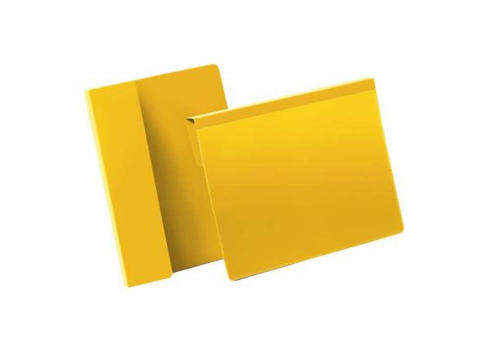 Immagine di Buste identificative - con aletta pieghevole - A5 orizzontale - giallo - Durable - conf. 50 pezzi