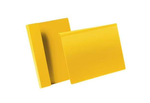 Immagine di Buste identificative - con aletta pieghevole -  A4 orizzontale - giallo - Durable - conf. 50 pezzi