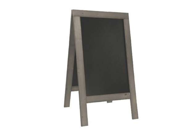 Immagine di Lavagna Sandwich Nature - 131 x 72,7 x 72 cm - legno grigio - Securit