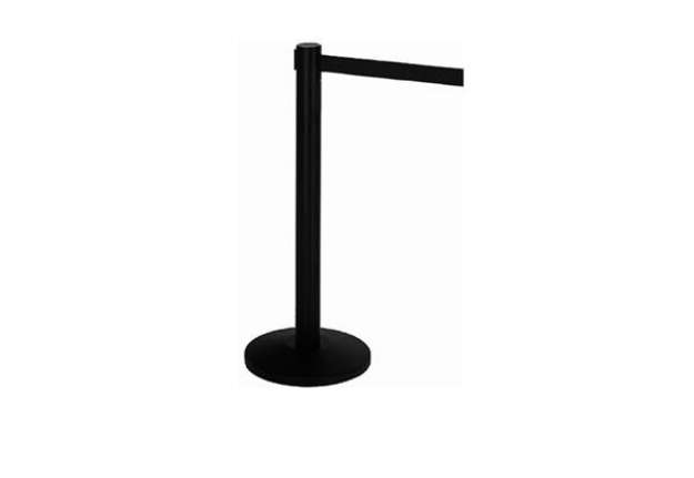 Immagine di Colonnina segnapercorso Alfa - altezza 95 cm - con nastro nero 200 cm - nero - Medial International