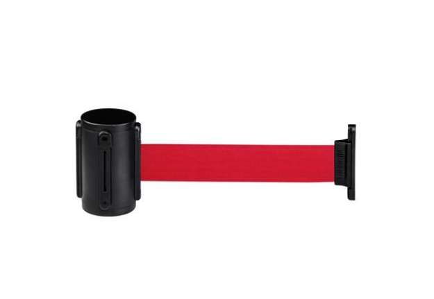 Immagine di Segnapercorso murale Alfa Mural - nero - diametro 6 cm - con nastro rosso 200 cm - Medial Internatio