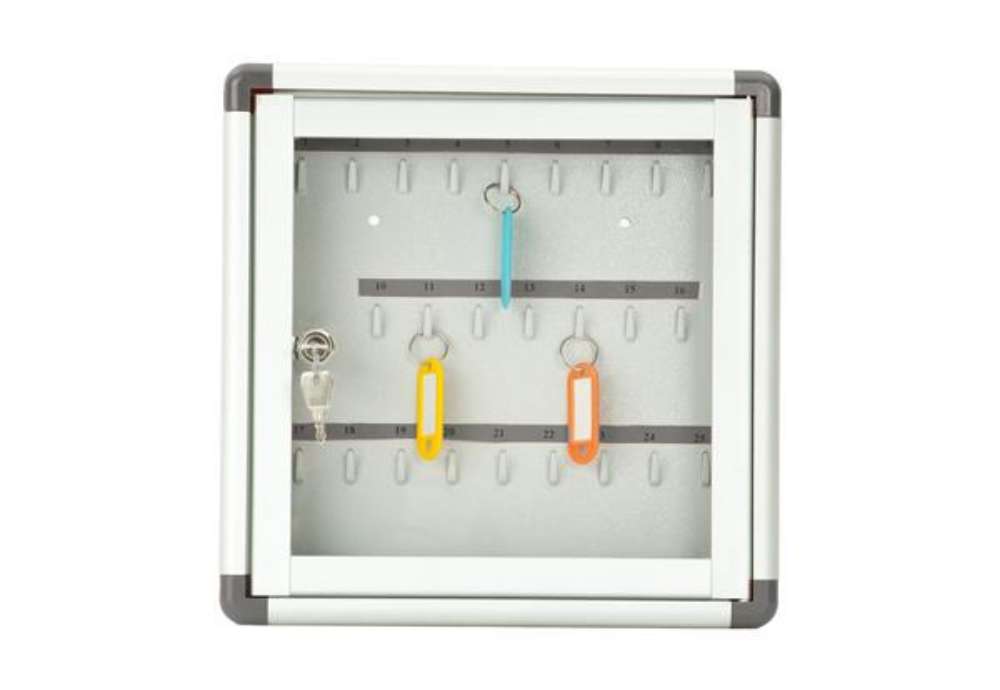 Immagine di Bacheca murale portachiavi - 25 posti - 30 x 30 cm - Metalplus