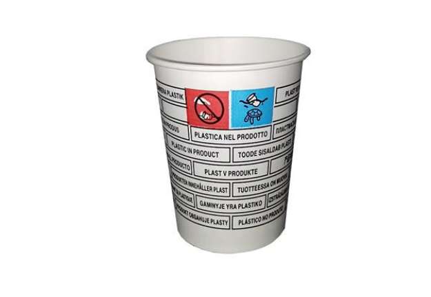 Immagine di Bicchieri in carta - 180 ml - con marcatura S.U.P - Dopla - conf. 50 pezzi
