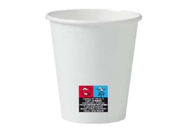 Immagine di Bicchieri in carta - 200 ml - con marcatura S.U.P - Dopla - conf. 50 pezzi