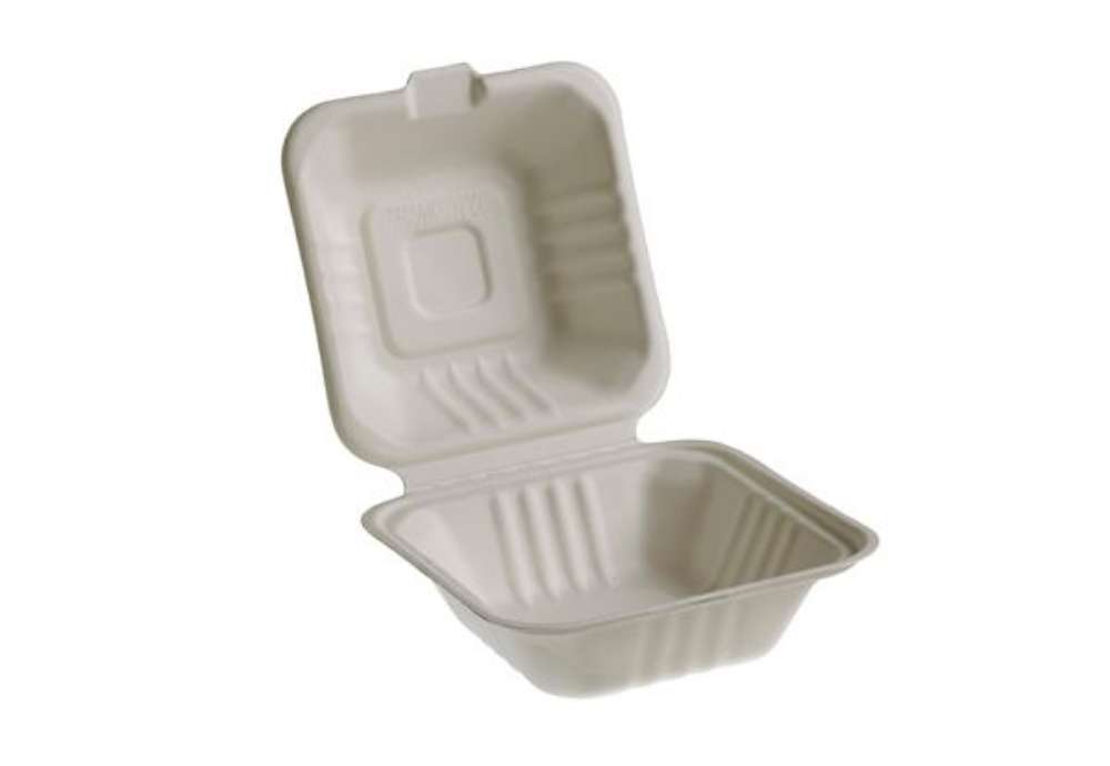 Immagine di Vaschette Hamburger box Take Away Bio - 15 x 15 cm - Leone - conf. 50 pezzi