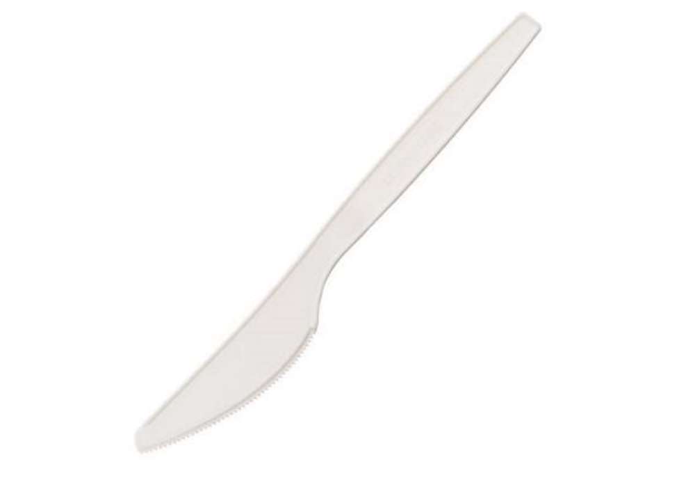 Immagine di Coltello monouso in CPLA - 16 cm - bianco - Leone - conf. 50 pezzi