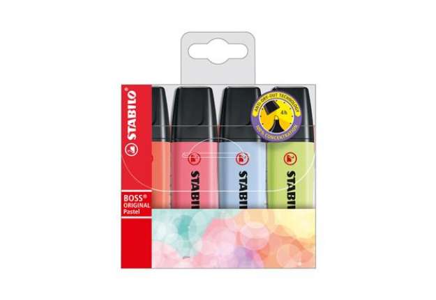 Immagine di Evidenziatori Stabilo Boss Pastel - punta a scalpello - tratto 2 - 5 mm - colori assortiti - Stabilo