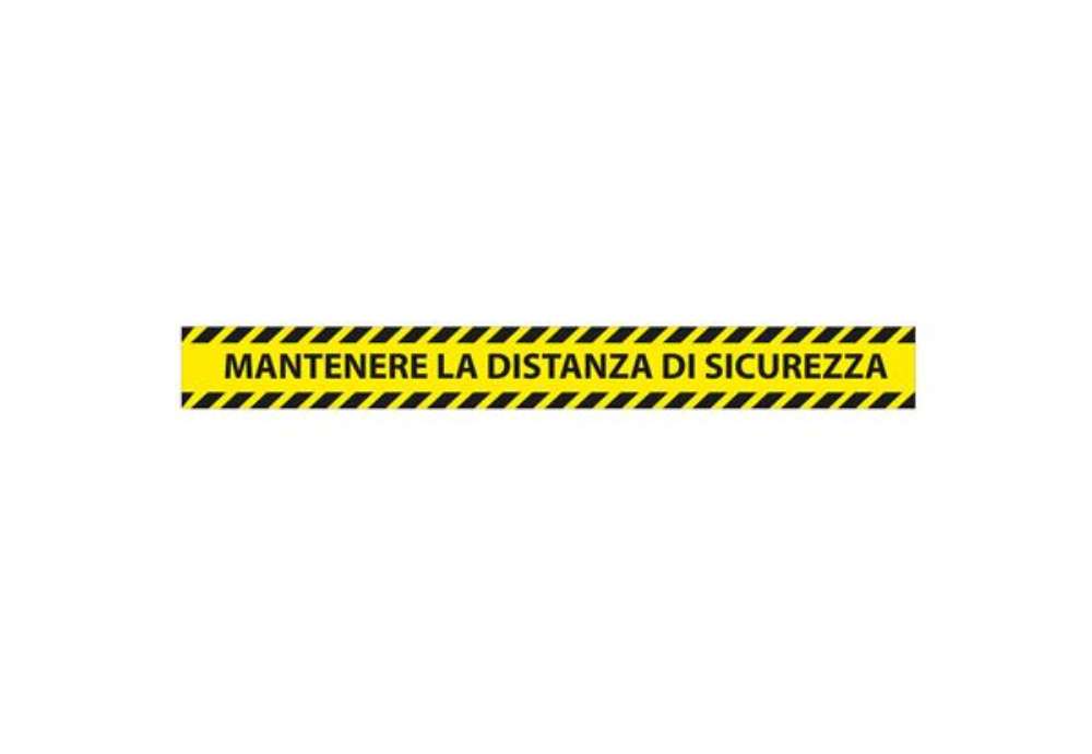 Immagine di Adesivo da terra - "mantenere la distanza di sicurezza" -  90 x 10 cm - Studio T - conf. 5 pezzi