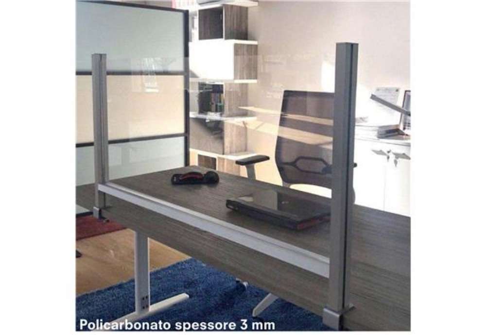 Immagine di Schermo protettivo - da scrivania - con morsetto in alluminio - 60 x 82 cm - Studio T