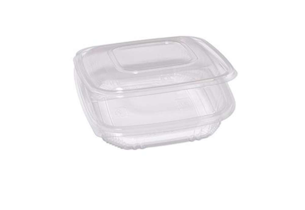 Immagine di Contenitori in PP - con coperchio incernierato - 18,5 x 18,5 x 3,7 cm - Europack - conf 50 pezzi