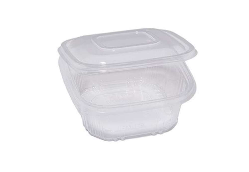 Immagine di Contenitori in PP - con coperchio incernierato - 15,5 x 15,5 x 5,7 cm - Europack - conf. 50 pezzi