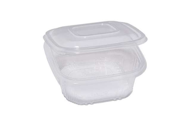 Immagine di Contenitori in PP - con coperchio incernierato - 15,5 x 15,5 x 5,7 cm - Europack - conf. 50 pezzi