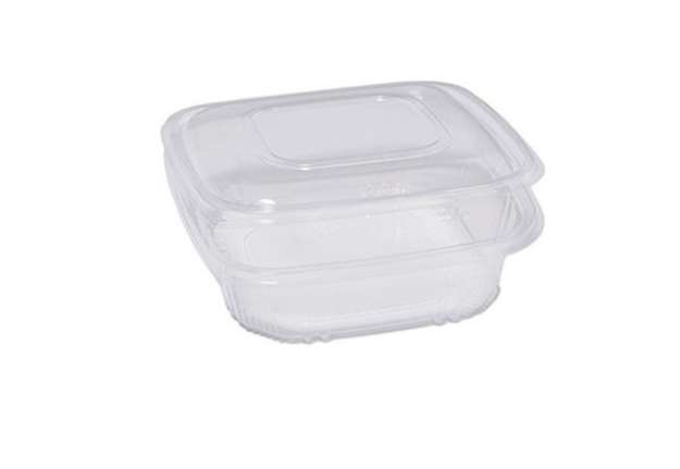 Immagine di Contenitori in PP - con coperchio incernierato - 18,5 x 18,5 x 5,2 cm - Europack - conf 50 pezzi