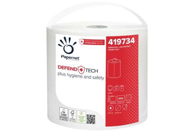 Immagine di Bobina industriale Defend Tech - con formula antibatterica - 660 strappi - Papernet