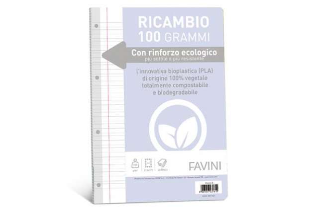 Immagine di Ricambi c/rinforzo ecologico - A4 - 100 gr - 40 fg - rigo di 3a - Favini