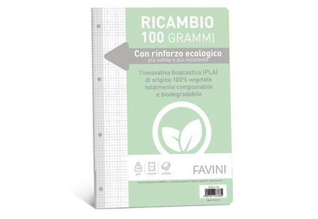 Immagine di Ricambi c/rinforzo ecologico - A4 - 100 gr - 40 fg - 4 mm - Favini