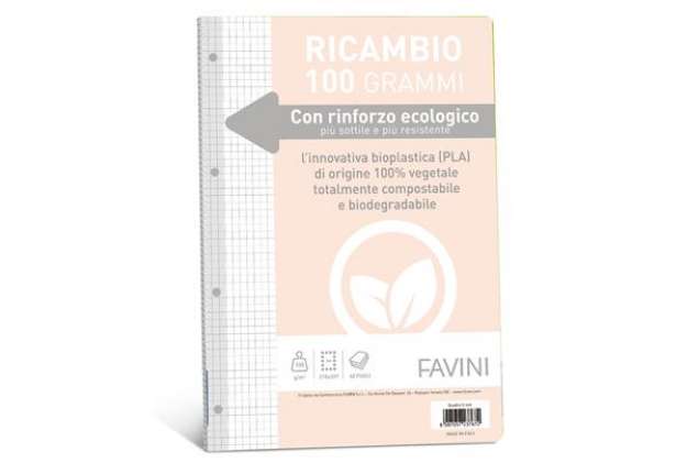 Immagine di Ricambi c/rinforzo ecologico - A4 - 100 gr - 40 fg - 5 mm - Favini