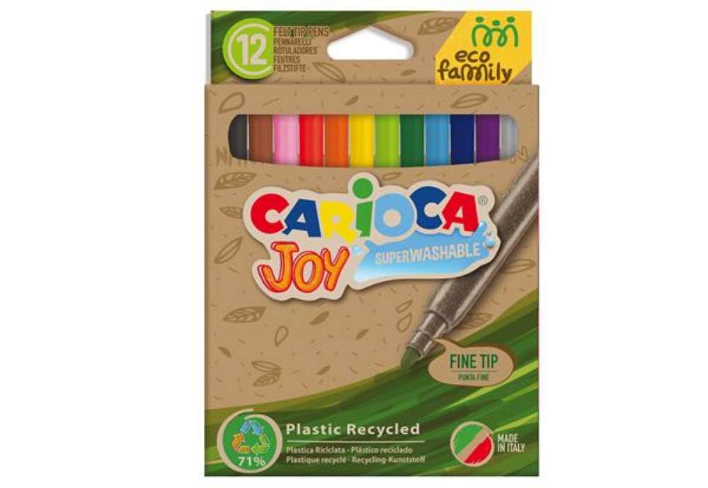 Immagine di Pennarelli Joy Eco Family - lavabili - colori assortiti - Carioca - scatola 12 pezzi