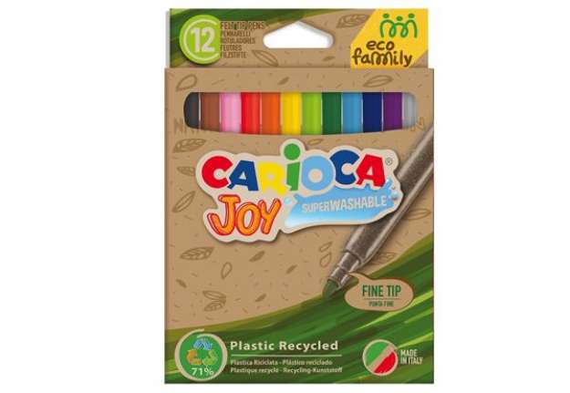 Immagine di Pennarelli Joy Eco Family - lavabili - colori assortiti - Carioca - scatola 12 pezzi