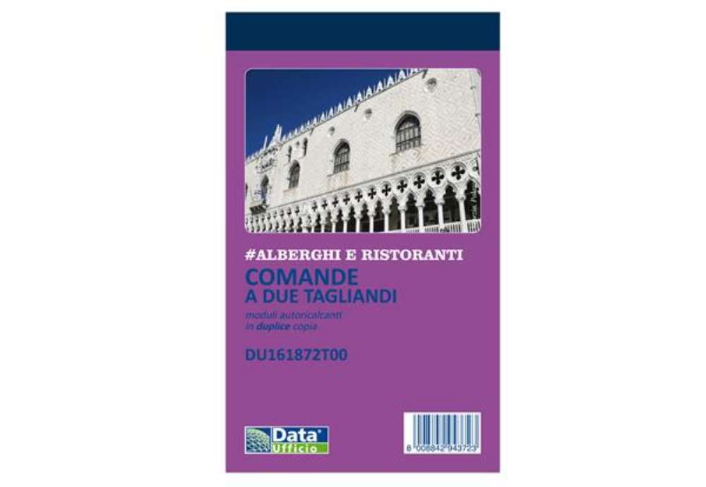 Immagine di Blocco comande 2 tagliandi - 25/25 copie autoricopianti - 16,8 x 10 cm - DU161872T00 - Data Ufficio