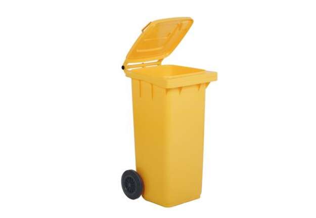Immagine di Bidone carrellato per raccolta differenziata - 240 L -  giallo - Mobil Plastic