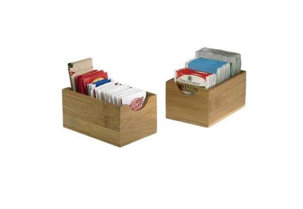 Immagine di Vaschetta portabustine - in bamboo - 7 x 11 x 5,5 cm - colore naturale - Leone