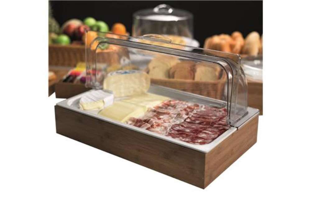 Immagine di Set espositore buffet - 53 x 32 cm - acacia/melamina - naturale - Leone