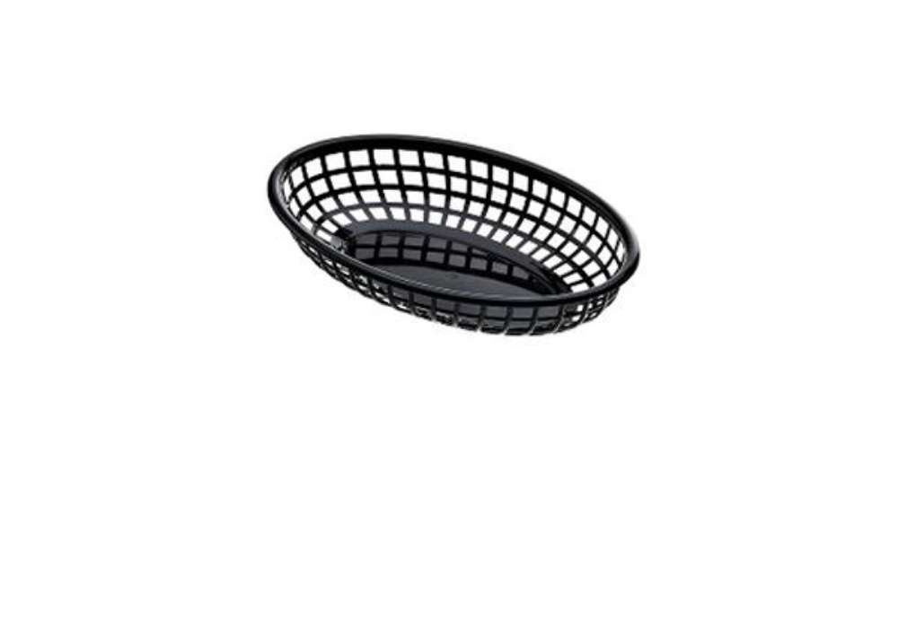 Immagine di Cestino americano ovale - in plastica - 23,5 x 15 x 4,5 cm - nero - Leone