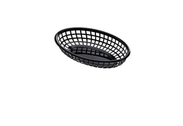 Immagine di Cestino americano ovale - in plastica - 23,5 x 15 x 4,5 cm - nero - Leone