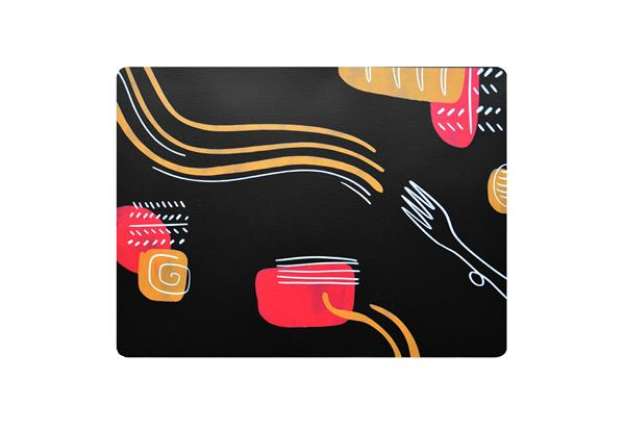 Immagine di Tovaglietta americana linea Spaghetti - 41 x 31 cm - nero - Stilcasa
