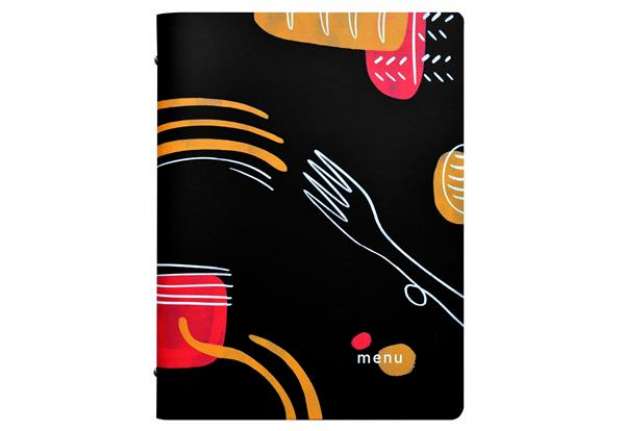 Immagine di Portamenù linea Spaghetti -  A4 - 24,6x31,6 cm - nero - Stilcasa