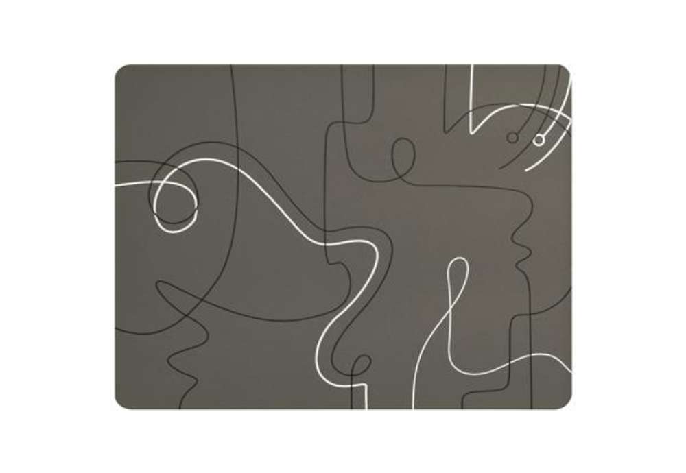 Immagine di Tovagliette americana linea Linee - 41 x 31 cm - tortora - Stilcasa