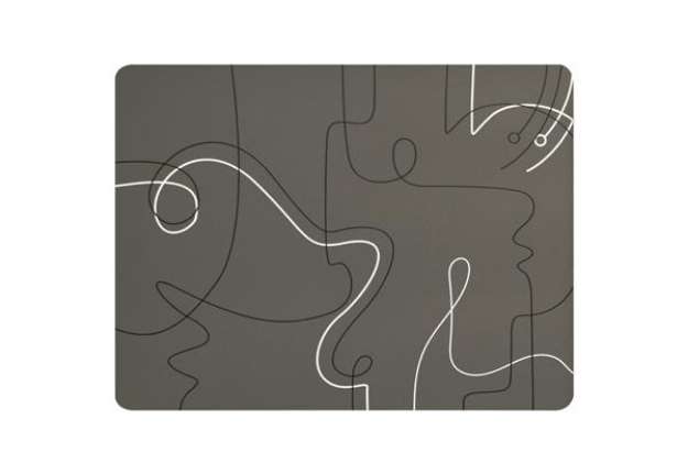 Immagine di Tovagliette americana linea Linee - 41 x 31 cm - tortora - Stilcasa