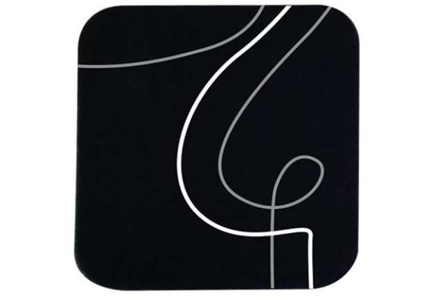 Immagine di Sottobicchiere linea Linee - 10 x 10 cm - nero - Stilcasa