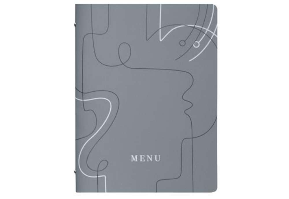 Immagine di Portamenù linea Linee - A4 - 24,6x31,6 cm - grigio - Stilcasa
